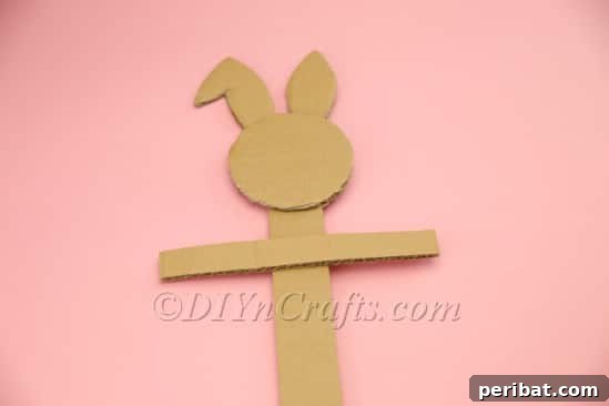 Hoppy Cardboard Easter Bunny Creation 9 Completed basic bunny body structure