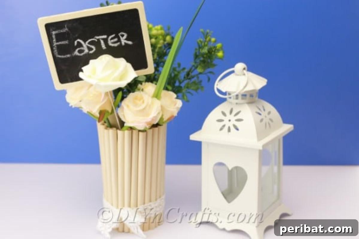 Rustic Easter Centerpiece: An Old Book's New Chapter 16 Finished book page rustic vase ready for display.