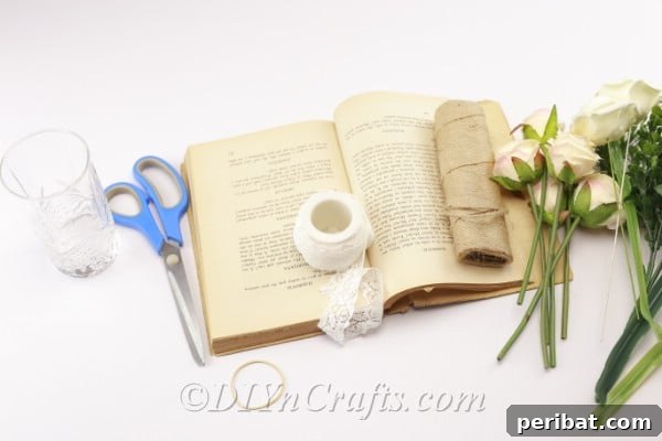 Project materials prepared for crafting.
