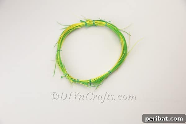 Craft an Adorable Bunny Easter Wreath 10 Trimming excess ends from the bunny wreath body for a neat finish.