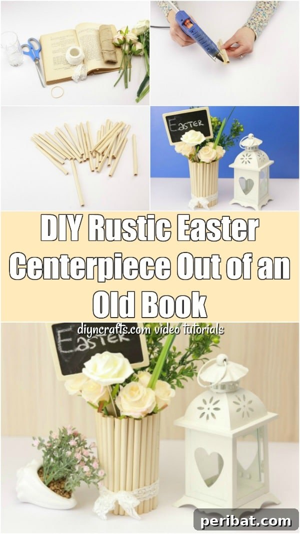 Craft Your Own Easter Table Decor: Inspiring Centerpiece Ideas 11 Farmhouse Inspired DIY Easter Centerpiece from an Old Book