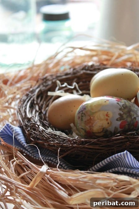 Craft Your Own Easter Table Decor: Inspiring Centerpiece Ideas 15 Raffia Nest on Pedestal Easter Centerpiece