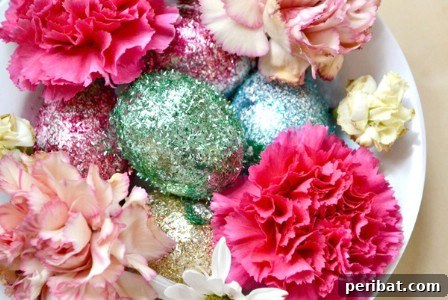 Craft Your Own Easter Table Decor: Inspiring Centerpiece Ideas 18 Glittery Flower and Egg Centerpiece for Easter