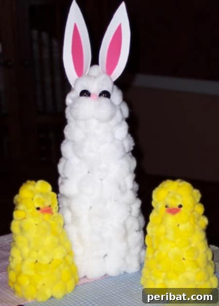 Craft Your Own Easter Table Decor: Inspiring Centerpiece Ideas 30 Fluffy Easter Bunny and Chicks Centerpiece