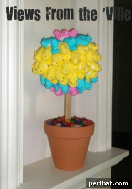 Craft Your Own Easter Table Decor: Inspiring Centerpiece Ideas 34 Peeps Topiary Easter Centerpiece