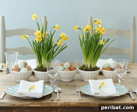 Craft Your Own Easter Table Decor: Inspiring Centerpiece Ideas 39 Daffodil Centerpiece for Easter