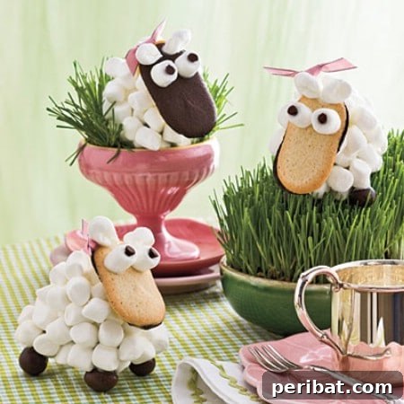 Craft Your Own Easter Table Decor: Inspiring Centerpiece Ideas 41 Edible Sheep Centerpiece for Easter