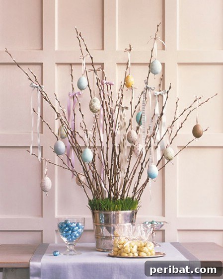 Craft Your Own Easter Table Decor: Inspiring Centerpiece Ideas 42 Easter Tree Centerpiece with decorated eggs