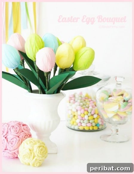 Craft Your Own Easter Table Decor: Inspiring Centerpiece Ideas 48 Easter Egg Bouquet Centerpiece