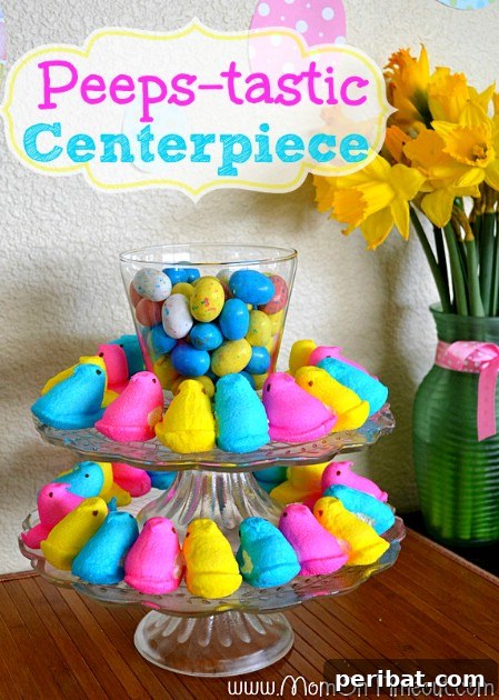Craft Your Own Easter Table Decor: Inspiring Centerpiece Ideas 7 Colorful Peeps Centerpiece for Easter