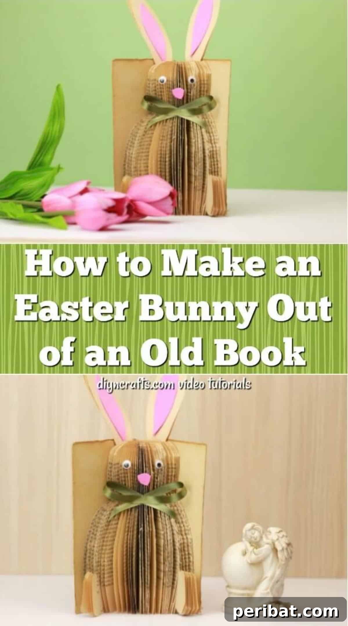 DIY Easter Bunny From a Repurposed Book 2 How to Make an Easter Bunny Out of an Old Book - Featured Image