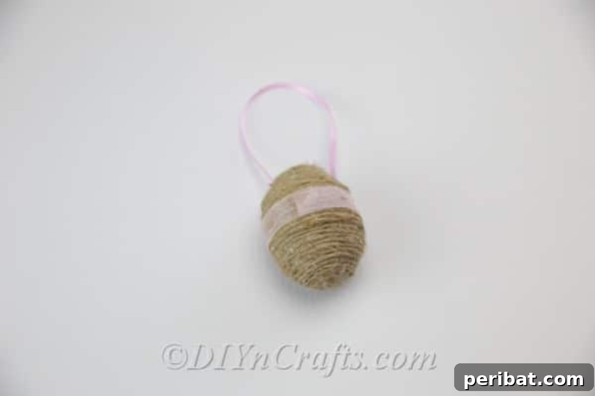 Farmhouse Style Twine Easter Eggs 11 Finished decor.