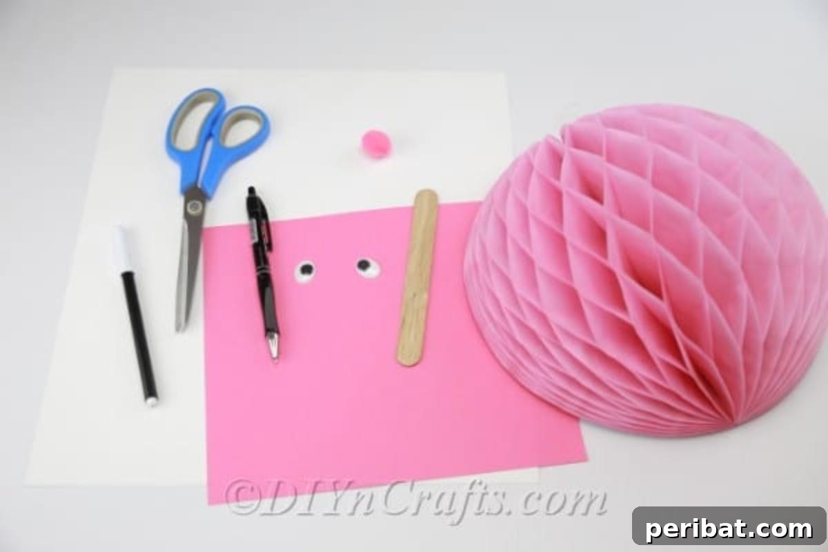 Craft an Adorable Easter Bunny from a Repurposed Party Ball 3 Project materials.