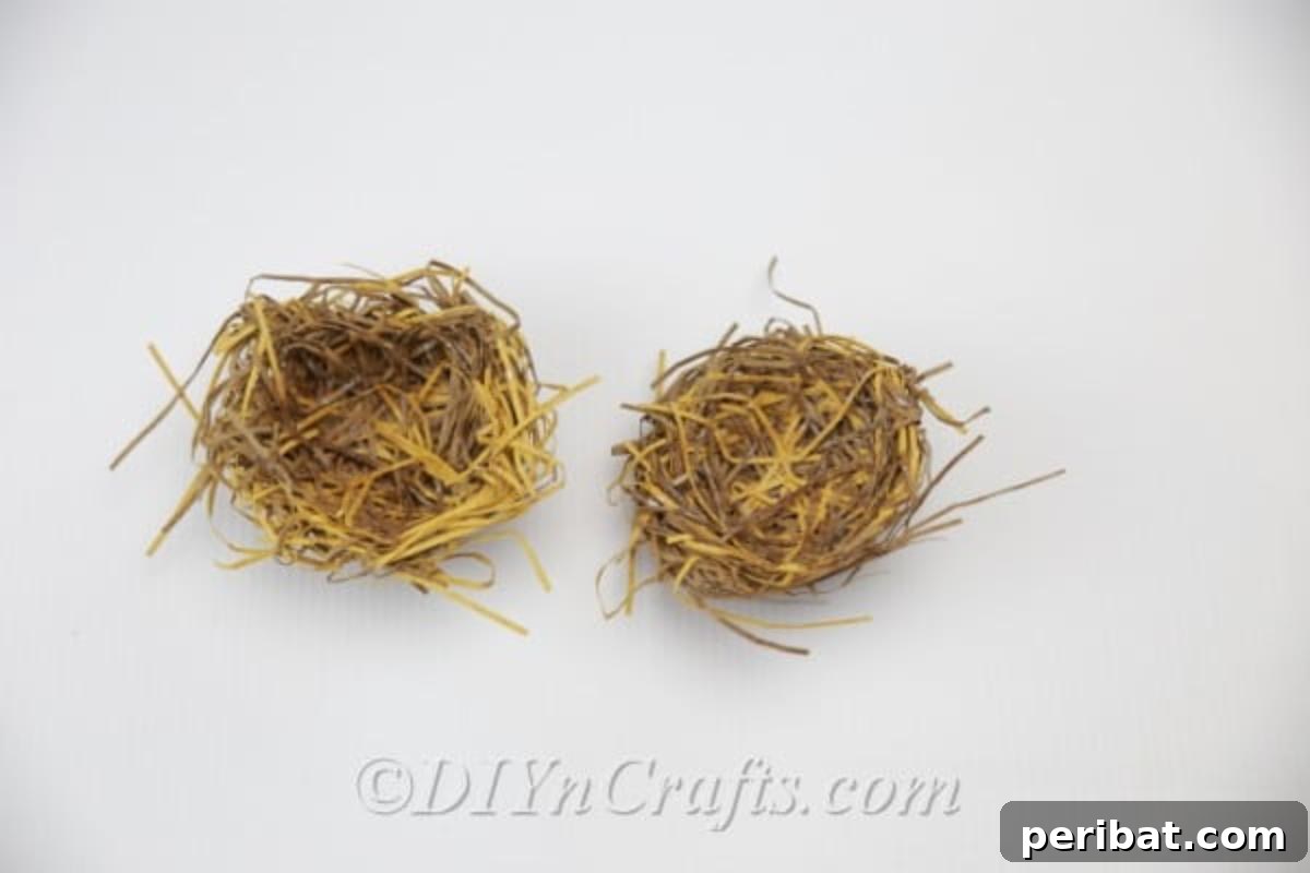Craft a Realistic Bird Nest for Easter Treats 12 The finished, dried paper bird's nest after being removed from the mold