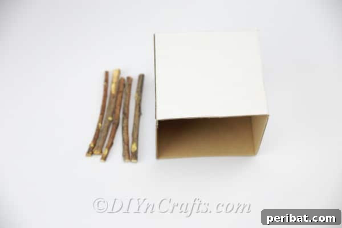 Create Beautiful Rustic Floral Displays for Easter 6 The prepared box, now an open container, ready for decoration.