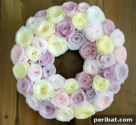 Handmade Rolled Paper Flower Wreath Rolled Paper Flower Wreath - 40 Creative DIY Easter Wreath Ideas to Beautify Your Home