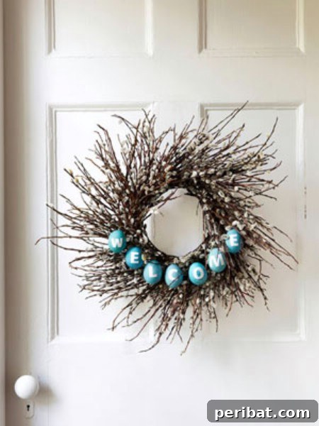 DIY Twig Easter Welcome Wreath Twig Welcome Wreath - 40 Creative DIY Easter Wreath Ideas to Beautify Your Home