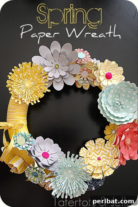 Creative Spring Paper Wreath Design Spring Paper Wreath - 40 Creative DIY Easter Wreath Ideas to Beautify Your Home