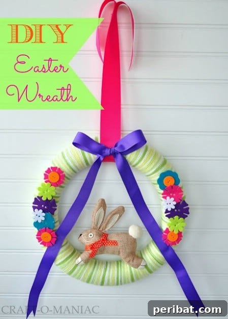 Handmade Yarn Covered Easter Wreath Yarn Covered Wreath - 40 Creative DIY Easter Wreath Ideas to Beautify Your Home