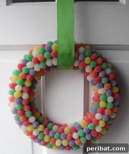 Fun Colorful Gumdrops Easter Wreath Gumdrops Wreath - 40 Creative DIY Easter Wreath Ideas to Beautify Your Home