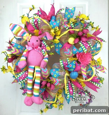 Vibrant Deco Mesh Easter Wreath Deco Mesh Wreath - 40 Creative DIY Easter Wreath Ideas to Beautify Your Home