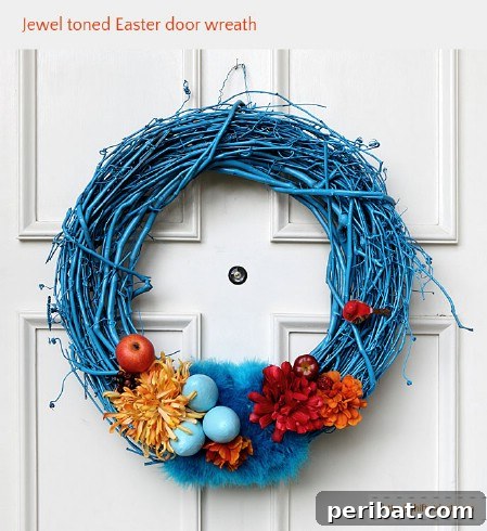 Rich Jewel Toned Easter Wreath Jewel Toned Wreath - 40 Creative DIY Easter Wreath Ideas to Beautify Your Home