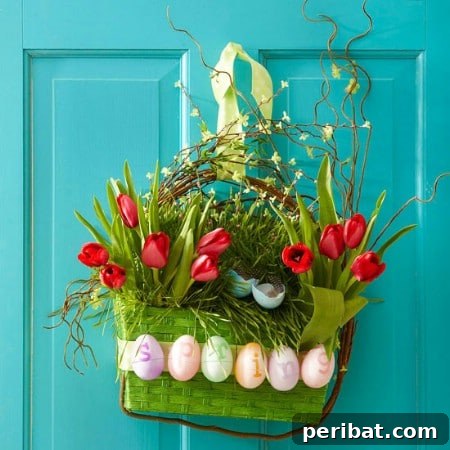 Creative Easter Basket Wreath Idea Easter Basket Wreath - 40 Creative DIY Easter Wreath Ideas to Beautify Your Home