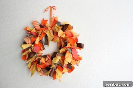Versatile Fabric Strip Wreath for Spring Fabric Strip Wreath - 40 Creative DIY Easter Wreath Ideas to Beautify Your Home