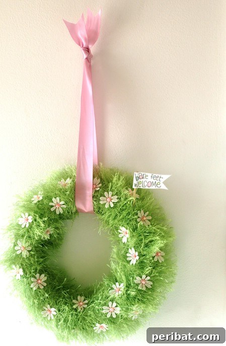 Handmade Baby Grass Easter Wreath Baby Grass Wreath - 40 Creative DIY Easter Wreath Ideas to Beautify Your Home