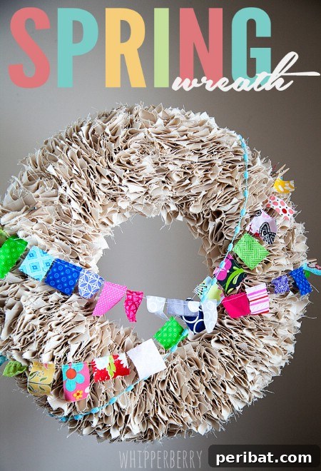 Decorative Fabric Garland Spring Wreath Fabric Garland Wreath - 40 Creative DIY Easter Wreath Ideas to Beautify Your Home