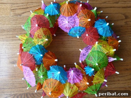 Festive Cocktail Umbrella Wreath Cocktail Umbrella Wreath - 40 Creative DIY Easter Wreath Ideas to Beautify Your Home