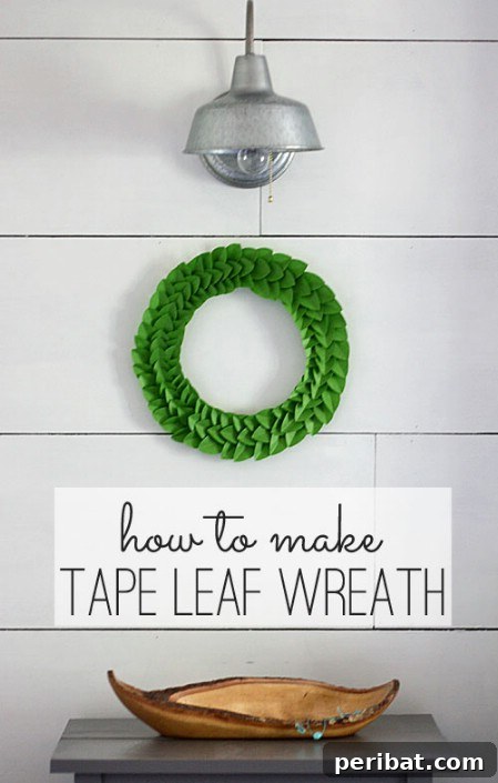 DIY Tape Leaf Wreath for Spring Tape Leaf Wreath - 40 Creative DIY Easter Wreath Ideas to Beautify Your Home