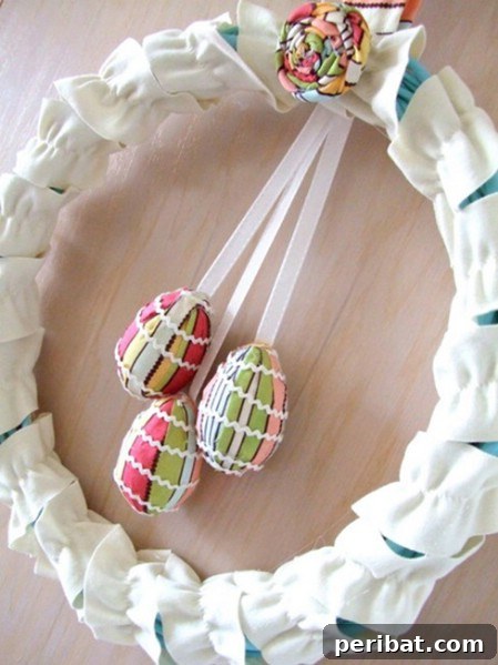 Classy Fabric Easter Wreath Design Elegant Fabric Wreath - 40 Creative DIY Easter Wreath Ideas to Beautify Your Home