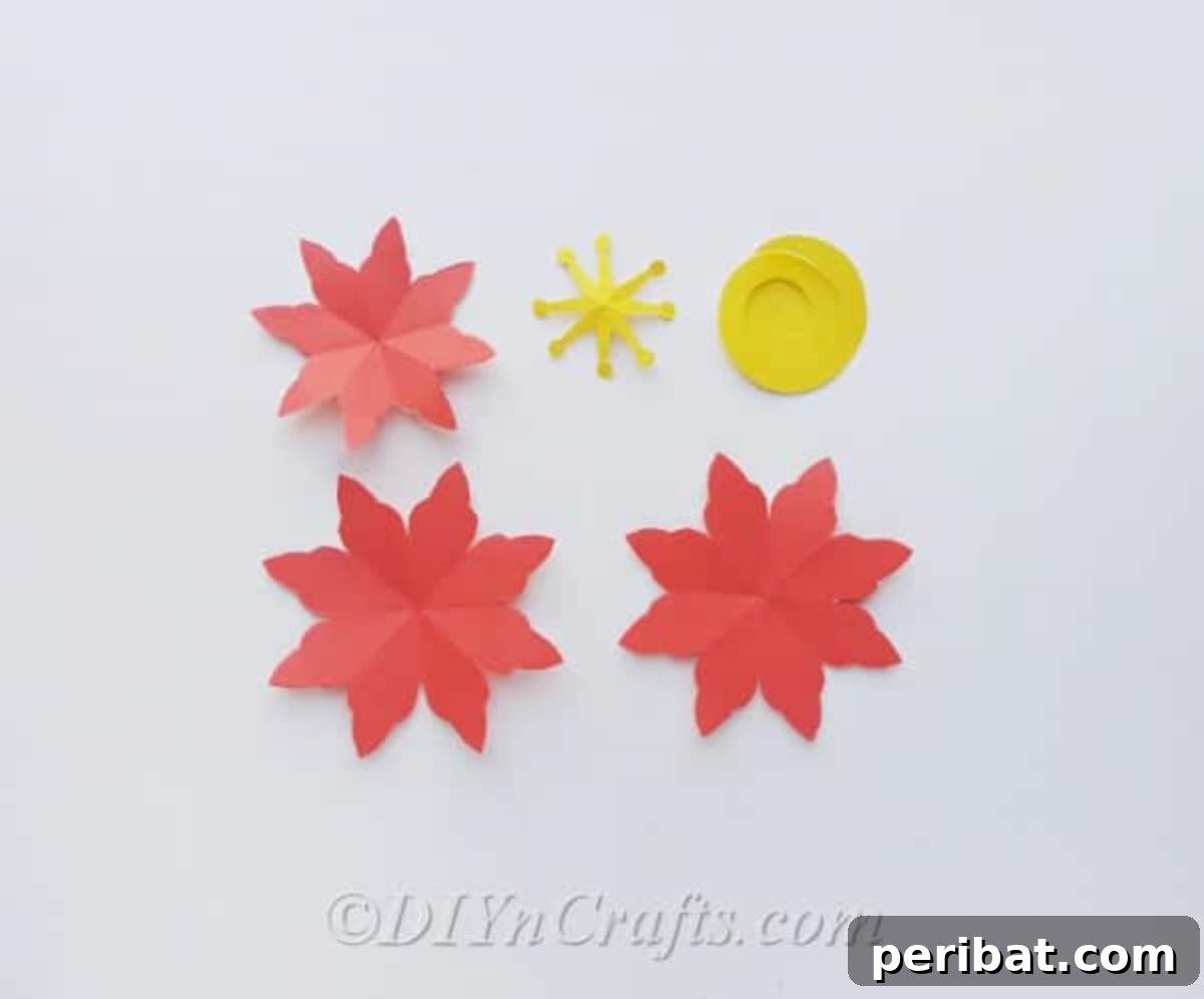Five different flower patterns for your spring wreath
