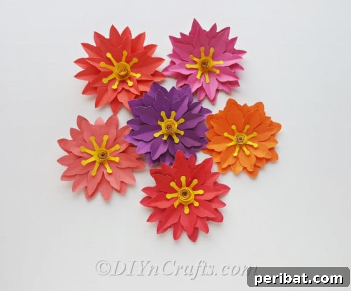 Create as many paper flowers as you want for your spring wreath
