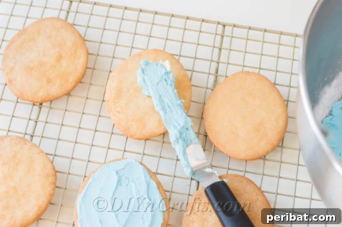 Cool cookies before frosting
