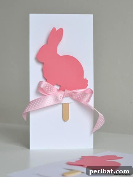 DIY shadow puppet Easter cards featuring bunnies and chicks