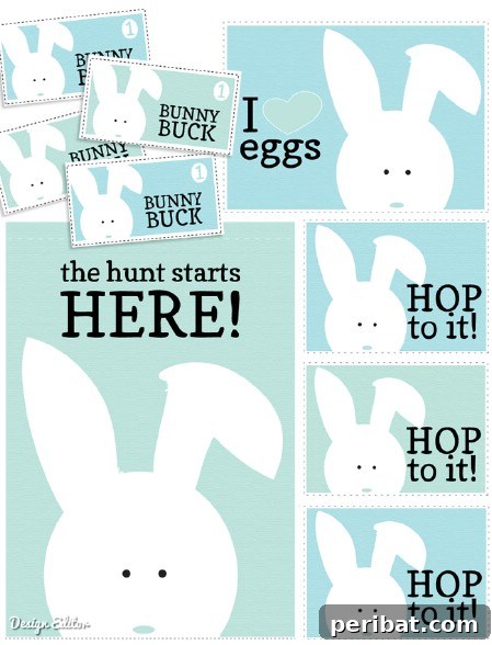 Comprehensive Easter egg hunt printables kit