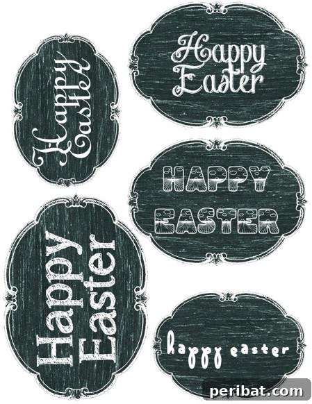 Chalkboard style Easter egg tags and art prints