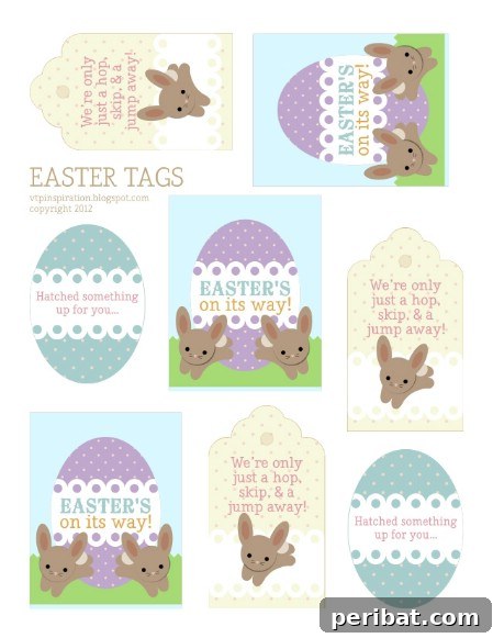 Colorful Easter tags with fun sayings