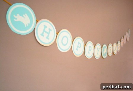 Printable 'Hoppy Easter' bunting banner