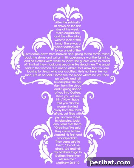 Religious Easter cross printables with Matthew 28:10 verse