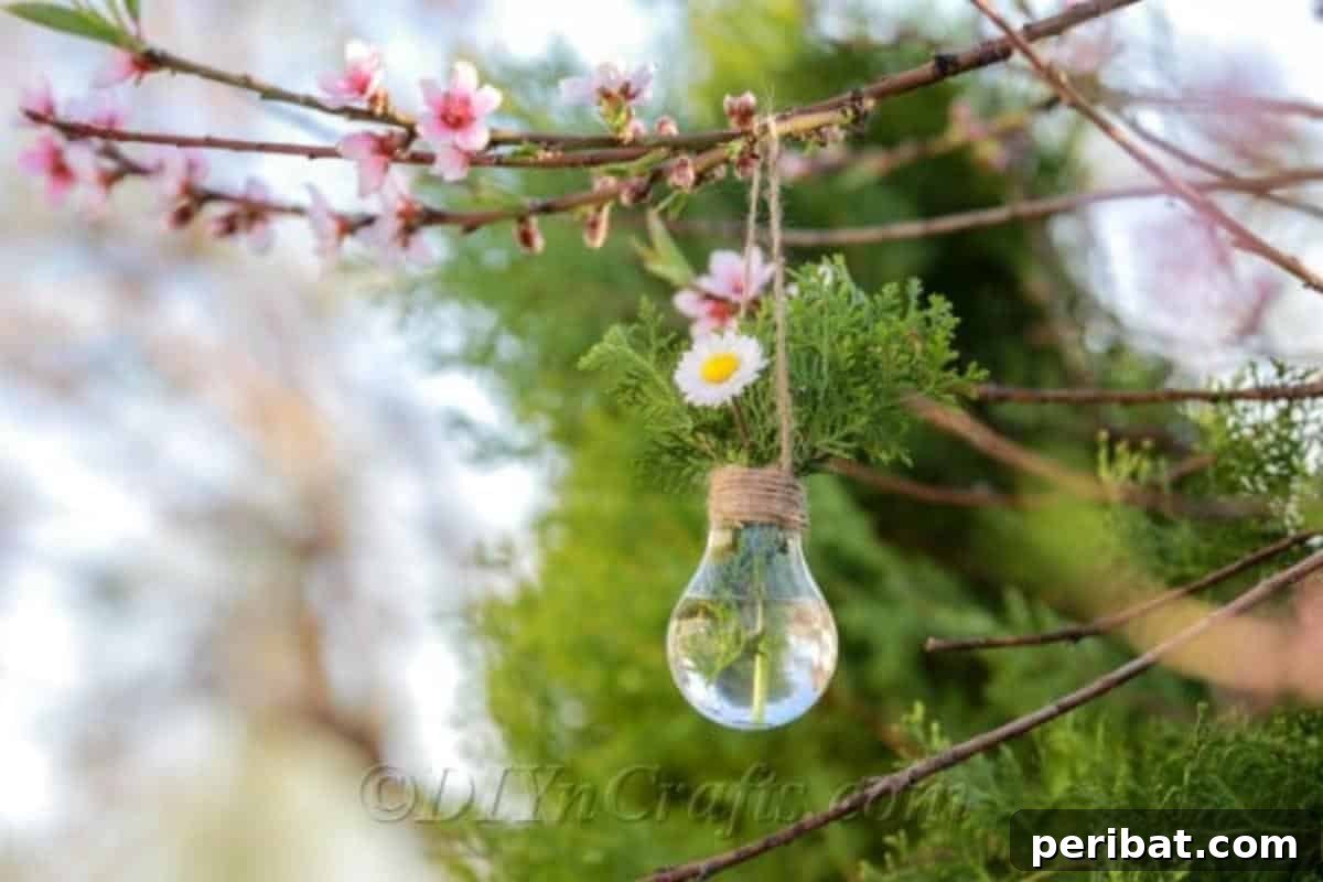 DIY Lightbulb Planter Perfect for Spring 5 Bulb planter hanging from a tree