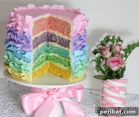 Delightful Easter Treats Made Easy 21 Stunning Pastel Rainbow Ruffle Cake, perfect for Easter