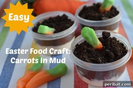 Delightful Easter Treats Made Easy 25 Whimsical Carrots in Mud dessert for Easter, made with pudding and gummies