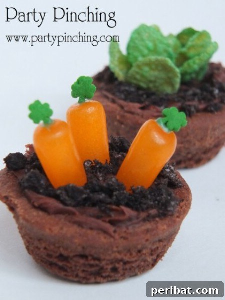 Delightful Easter Treats Made Easy 26 Adorable Brownie Bite Garden with edible vegetables and dirt