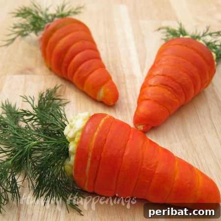 Delightful Easter Treats Made Easy 29 Creative Carrot Crescents filled with egg salad for Easter brunch