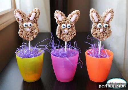 Delightful Easter Treats Made Easy 31 Sweet Easter Bunny Pops made with Rice Krispies and chocolate