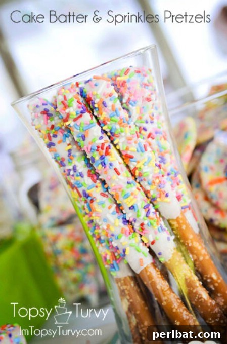 Delightful Easter Treats Made Easy 36 Sweet Cake Batter Pretzels decorated with pastel sprinkles for Easter