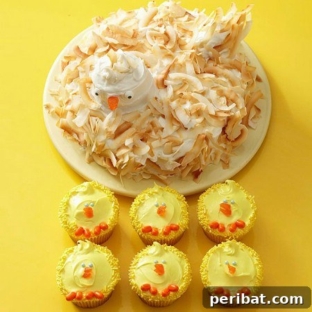 Delightful Easter Treats Made Easy 44 Charming Mother Hen and Chicks Cake, ideal for family gatherings